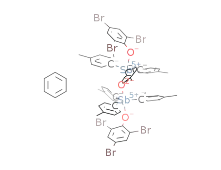 μ2-oxobis[(2,4,6-tribromophenoxo)tris(para-tolyl)antimony] benzene monosolvate