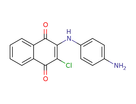 Molecular Structure of 92796-77-5 (1,4-Naphthalenedione, 2-[(4-aminophenyl)amino]-3-chloro-)
