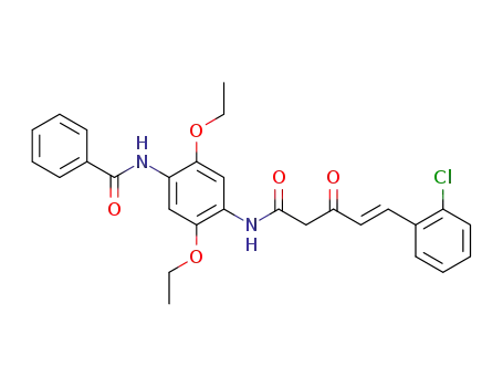 5-(2-chloro-phenyl)-3-oxo-pent-4-enoic acid-(2,5-diethoxy-4-benzoylamino-anilide)