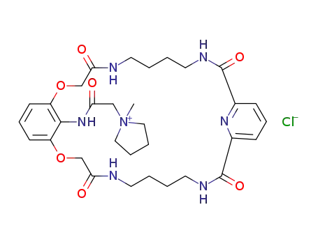1-methyl-1-[({4,11,17,24-tetraoxo-2,26-dioxa-5,10,18,23,32-pentaazatricyclo[25.3.1.112,16]dotriaconta-1(31),12(32),13,15,27,29-hexaen-31-yl}carbamoyl)methyl]pyrrolidin-1-ium chloride