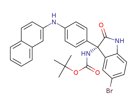 (S)-tert-butyl (5-bromo-3-(4-(naphthalen-2-ylamino)phenyl)-2-oxoindolin-3-yl)carbamate