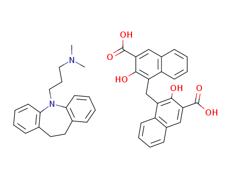 2-Naphthalenecarboxylic acid, 4,4'-methylenebis[3-hydroxy-, compd. with 10,11-dihydro-N,N-dimethyl-5H-dibenz[b,f]azepine-5-propanamine (1:2)(10075-24-8)