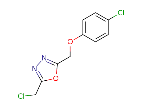 Molecular Structure of 97942-31-9 (1,3,4-Oxadiazole, 2-(chloromethyl)-5-[(4-chlorophenoxy)methyl]-)