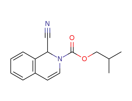 Molecular Structure of 113604-99-2 (2(1H)-Isoquinolinecarboxylic acid, 1-cyano-, 2-methylpropyl ester)