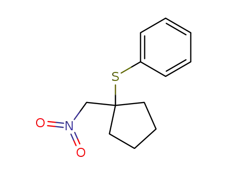 Molecular Structure of 109585-27-5 (Benzene, [[1-(nitromethyl)cyclopentyl]thio]-)