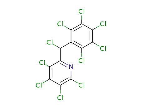 Molecular Structure of 112988-76-8 (Pyridine, 2,3,4,5-tetrachloro-6-[chloro(pentachlorophenyl)methyl]-)