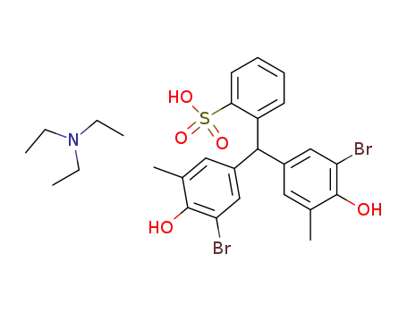 2-[Bis-(3-bromo-4-hydroxy-5-methyl-phenyl)-methyl]-benzenesulfonic acid; compound with triethyl-amine