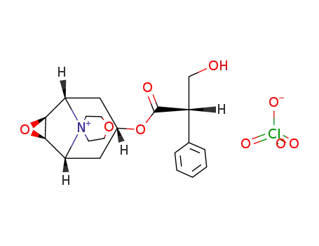 7't-((S)-3-hydroxy-2-phenyl-propionyloxy)-(1'rN,2'tH,4'tH,5'cN)-spiro[morpholinium-4,9'-(3-oxa-9-aza-tricyclo[3.3.1.02,4]nonanium)]; perchlorate