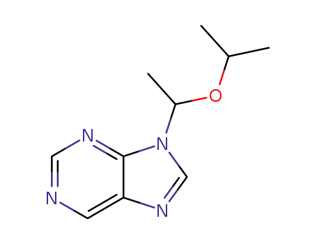 Molecular Structure of 95103-62-1 (9H-Purine, 9-[1-(1-methylethoxy)ethyl]-)