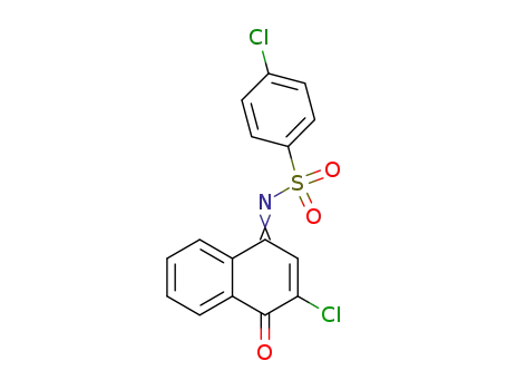 Molecular Structure of 107379-25-9 (Benzenesulfonamide,
4-chloro-N-(3-chloro-4-oxo-1(4H)-naphthalenylidene)-)