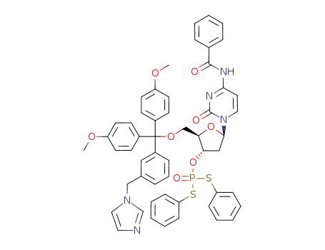 Dithiophosphoric acid O-{(2R,3S,5R)-5-(4-benzoylamino-2-oxo-2H-pyrimidin-1-yl)-2-[(3-imidazol-1-ylmethyl-phenyl)-bis-(4-methoxy-phenyl)-methoxymethyl]-tetrahydro-furan-3-yl} ester S,S'-diphenyl ester