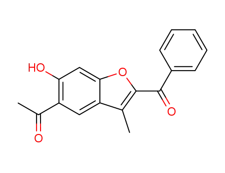 Molecular Structure of 106206-62-6 (1-(2-benzoyl-6-hydroxy-3-methyl-1-benzofuran-5-yl)ethanone)