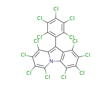 Molecular Structure of 112988-75-7 (Pyrido[1,2-a]indole, 1,2,3,4,6,7,8,9-octachloro-10-(pentachlorophenyl)-)