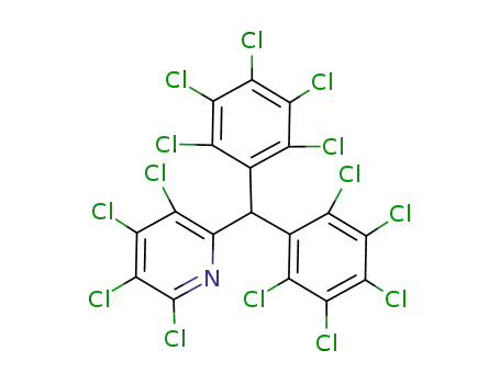 Molecular Structure of 112988-73-5 (Pyridine, 2-[bis(pentachlorophenyl)methyl]-3,4,5,6-tetrachloro-)