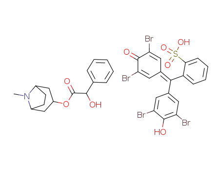 2-[(3,5-Dibromo-4-hydroxy-phenyl)-(3,5-dibromo-4-oxo-cyclohexa-2,5-dienylidene)-methyl]-benzenesulfonic acid; compound with hydroxy-phenyl-acetic acid 8-methyl-8-aza-bicyclo[3.2.1]oct-3-yl ester