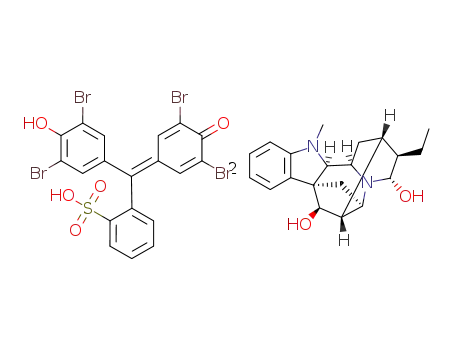 2-[(3,5-Dibromo-4-hydroxy-phenyl)-(3,5-dibromo-4-oxo-cyclohexa-2,5-dienylidene)-methyl]-benzenesulfonic acid; compound with (2S,3R,4S,6R,7R,8R,8aS,13aR,13bR)-3-ethyl-13-methyl-1,3,4,7,8,13,13a,13b-octahydro-2H,6H-2,7-cyclo-6,8a-methano-pyrido[1',2':1,2]azepino[3,4-b]indole-4,8-diol