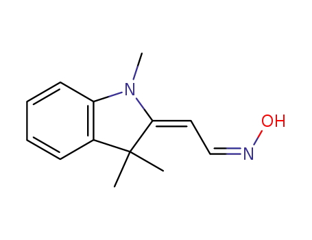 Molecular Structure of 144598-22-1 (Acetaldehyde, (1,3-dihydro-1,3,3-trimethyl-2H-indol-2-ylidene)-, oxime)