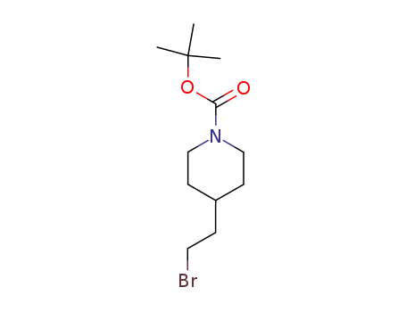 Molecular Structure of 169457-73-2 (N-BOC-4-(2-BROMO-ETHYL)-PIPERIDINE)