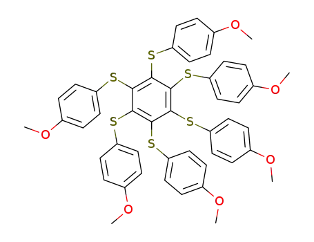 Molecular Structure of 113087-89-1 (Benzene, hexakis[(4-methoxyphenyl)thio]-)