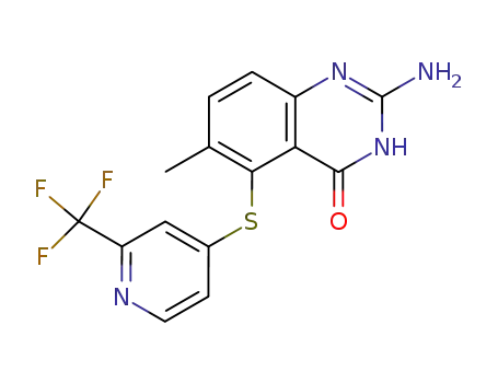 2-Amino-6-methyl-5-(2-trifluoromethyl-pyridin-4-ylsulfanyl)-3H-quinazolin-4-one