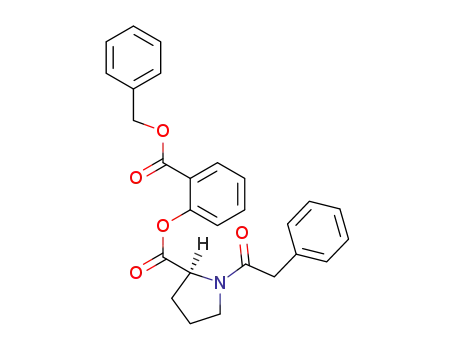 Molecular Structure of 92010-23-6 (L-Proline, 1-(phenylacetyl)-, 2-[(phenylmethoxy)carbonyl]phenyl ester)
