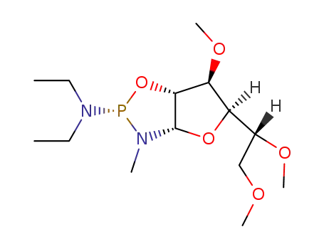 1-N-methyl-3,5,6-tri-O-methyl-α-D-glucofuranosylamine 1,2-N,O-cyclodiethylphosphoramidite