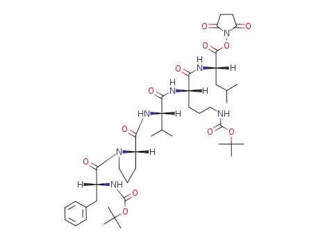 (S)-2-[(S)-5-tert-Butoxycarbonylamino-2-((S)-2-{[(S)-1-((R)-2-tert-butoxycarbonylamino-3-phenyl-propionyl)-pyrrolidine-2-carbonyl]-amino}-3-methyl-butyrylamino)-pentanoylamino]-4-methyl-pentanoic acid 2,5-dioxo-pyrrolidin-1-yl ester