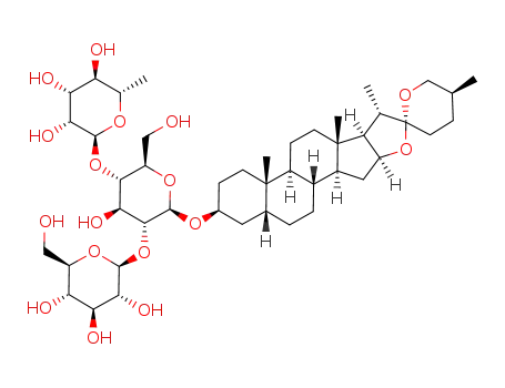 3-O-<<α-L-rhamnopyranosyl(1->4)><β-D-glucopyranosyl(1->2)>-β-D-glucopyranosyl>-(25S)-5β-spirostan-3β-ol