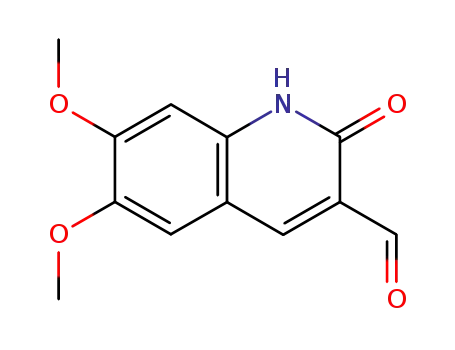 Molecular Structure of 101382-56-3 (6,7-DiMethoxy-2-oxo-1,2-dihydro-quinoline-3-carbaldehyde)