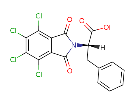 Molecular Structure of 69874-73-3 (2H-Isoindole-2-acetic acid,
4,5,6,7-tetrachloro-1,3-dihydro-1,3-dioxo-a-(phenylmethyl)-, (S)-)