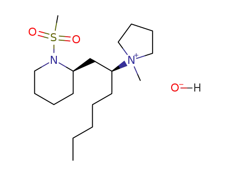 1-[(S)-1-((R)-1-Methanesulfonyl-piperidin-2-ylmethyl)-hexyl]-1-methyl-pyrrolidinium; hydroxide