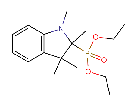 Molecular Structure of 109350-75-6 (Phosphonic acid, (2,3-dihydro-1,2,3,3-tetramethyl-1H-indol-2-yl)-,
diethyl ester)