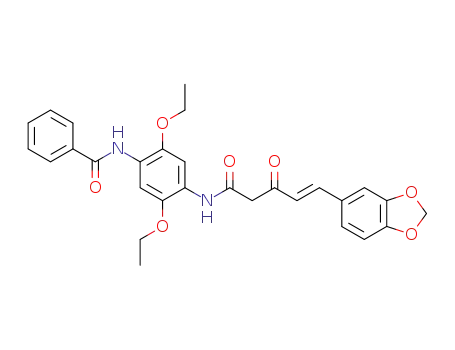 2,5-diethoxy-N-(5t-benzo[1,3]dioxol-5-yl-3-oxo-pent-4-enoyl)-N'-benzoyl-p-phenylenediamine