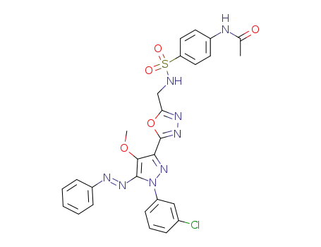 N-[4-({5-[1-(3-Chloro-phenyl)-4-methoxy-5-phenylazo-1H-pyrazol-3-yl]-[1,3,4]oxadiazol-2-ylmethyl}-sulfamoyl)-phenyl]-acetamide