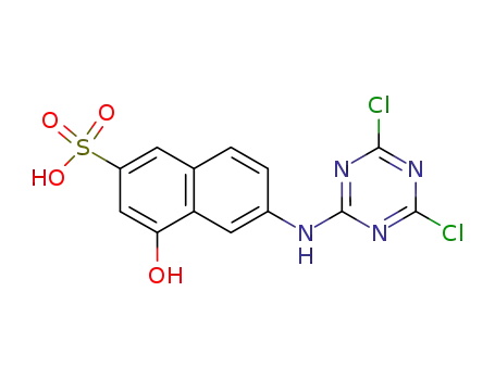 Molecular Structure of 151618-94-9 (2-Naphthalenesulfonic acid,
6-[(4,6-dichloro-1,3,5-triazin-2-yl)amino]-4-hydroxy-)