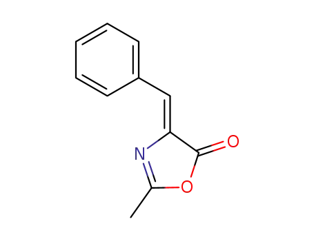 Molecular Structure of 38879-46-8 ((4Z)-2-Methyl-4-(phenylmethylidene)-4,5-dihydro-1,3-oxazol-5-one)