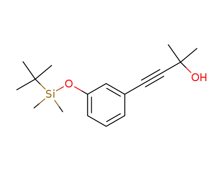 Molecular Structure of 188957-22-4 (3-Butyn-2-ol, 4-[3-[[(1,1-dimethylethyl)dimethylsilyl]oxy]phenyl]-2-methyl-)