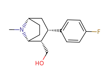 Molecular Structure of 150583-22-5 (8-Azabicyclo[3.2.1]octane-2-methanol, 3-(4-fluorophenyl)-8-methyl-,
(1R,2S,3S,5S)-)