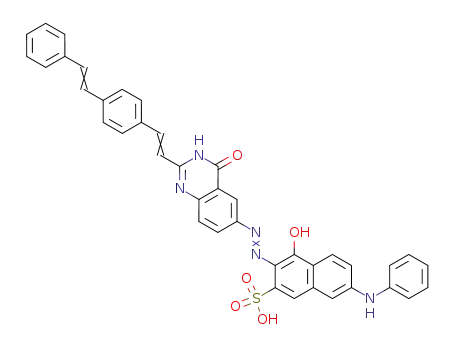 4-Hydroxy-3-(4-oxo-2-{(E)-2-[4-((E)-styryl)-phenyl]-vinyl}-3,4-dihydro-quinazolin-6-ylazo)-7-phenylamino-naphthalene-2-sulfonic acid