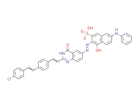 3-[2-((E)-2-{4-[(E)-2-(4-Chloro-phenyl)-vinyl]-phenyl}-vinyl)-4-oxo-3,4-dihydro-quinazolin-6-ylazo]-4-hydroxy-7-phenylamino-naphthalene-2-sulfonic acid