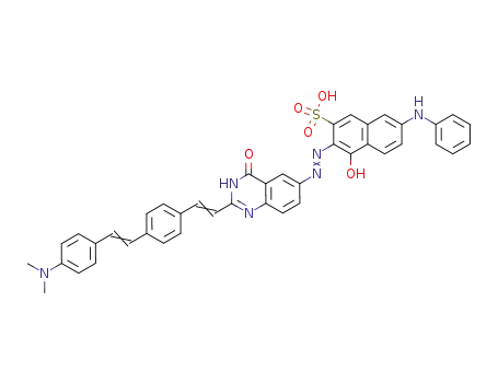 3-[2-((E)-2-{4-[(E)-2-(4-Dimethylamino-phenyl)-vinyl]-phenyl}-vinyl)-4-oxo-3,4-dihydro-quinazolin-6-ylazo]-4-hydroxy-7-phenylamino-naphthalene-2-sulfonic acid