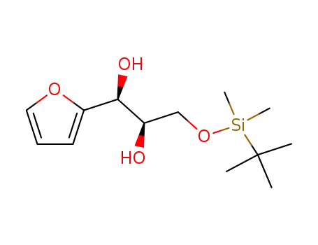 Molecular Structure of 221015-44-7 (1,2-Propanediol, 3-[[(1,1-dimethylethyl)dimethylsilyl]oxy]-1-(2-furanyl)-,
(1S,2R)-)