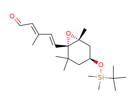 Molecular Structure of 395089-71-1 (2,4-Pentadienal,
5-[(1S,4S,6R)-4-[[(1,1-dimethylethyl)dimethylsilyl]oxy]-2,2,6-trimethyl-7-
oxabicyclo[4.1.0]hept-1-yl]-3-methyl-, (2E,4E)-)