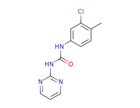 Molecular Structure of 64699-76-9 (Urea, N-(3-chloro-4-methylphenyl)-N'-2-pyrimidinyl-)