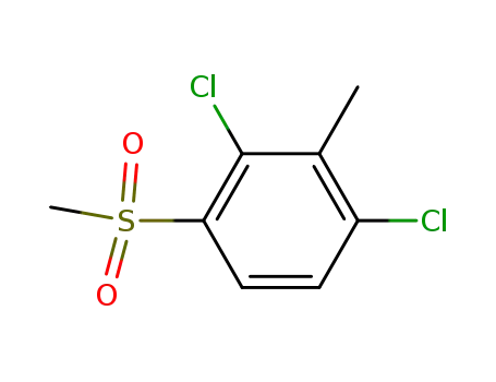 Molecular Structure of 496805-63-1 (Benzene, 1,3-dichloro-2-methyl-4-(methylsulfonyl)-)