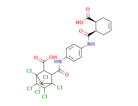 3-{4-[((1R,6S)-6-Carboxy-cyclohex-3-enecarbonyl)-amino]-phenylcarbamoyl}-1,4,5,6,7,7-hexachloro-bicyclo[2.2.1]hept-5-ene-2-carboxylic acid