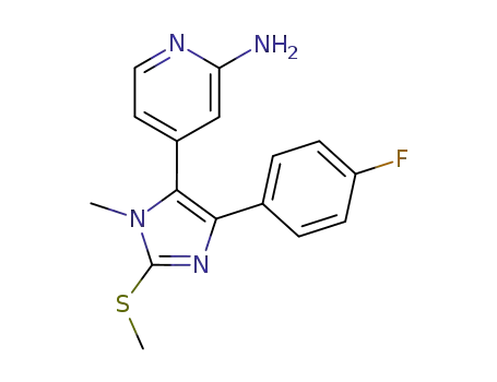 Molecular Structure of 452056-98-3 (2-Pyridinamine,
4-[4-(4-fluorophenyl)-1-methyl-2-(methylthio)-1H-imidazol-5-yl]-)