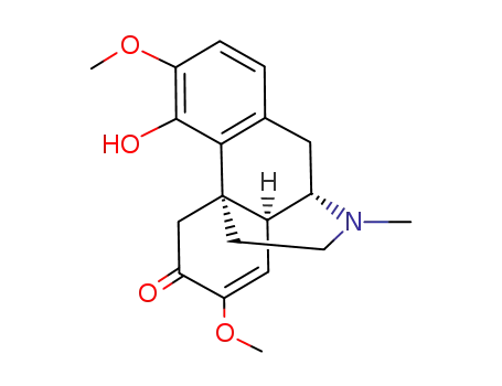 Molecular Structure of 115-53-7 (Morphinan-6-one,7,8-didehydro-4-hydroxy-3,7-dimethoxy-17-methyl-, (9a,13a,14a)-)