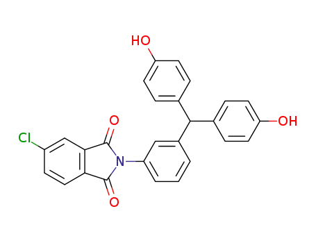 Molecular Structure of 579472-23-4 (1H-Isoindole-1,3(2H)-dione,
2-[3-[bis(4-hydroxyphenyl)methyl]phenyl]-5-chloro-)