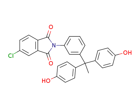 Molecular Structure of 579472-24-5 (1H-Isoindole-1,3(2H)-dione,
2-[3-[1,1-bis(4-hydroxyphenyl)ethyl]phenyl]-5-chloro-)